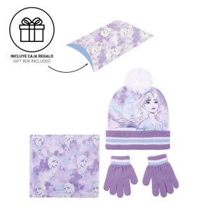 Set pentru copii, cu căciulă, mănuși, guler și cutie cadou, personaj Frozen, Cerda