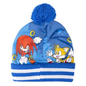 Set pentru copii, cu căciulă, mănuși și guler, personaj Sonic, Cerda