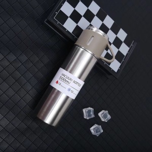 Set termos cu 3 căni – 500 ml, ideal pentru călătorii și cadouri, bej