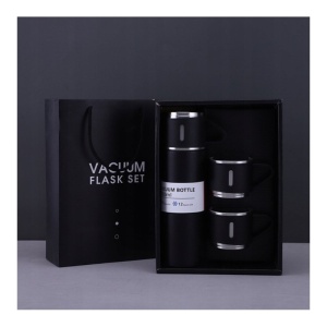 Set termos cu 3 căni – 500 ml, ideal pentru călătorii și cadouri, negru