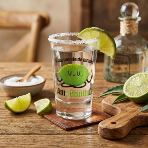 Shot glass, 7 cm, with the message "I don't need therapy. I have tequila!"