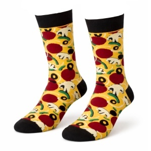 Șosete Funny Pizza NomNom Socks – Șosete Amuzante Unisex, Mărime Universală, Cadou Original