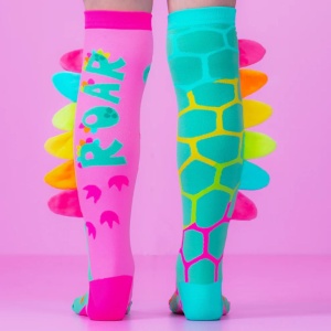 Șosete lungi colorate Madmia pentru fete fantasy Roar Dino 3-5 ani