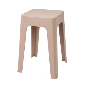 Stackable plastic stool, 33 x 33 x 47 cm, taupe