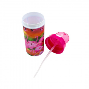 Sticlă apă pentru copii model flamingo 500ml - Img 4