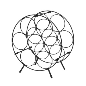 Suport sticle vin metalic rotund, 7 sticle, design modern, 31x18x33 cm