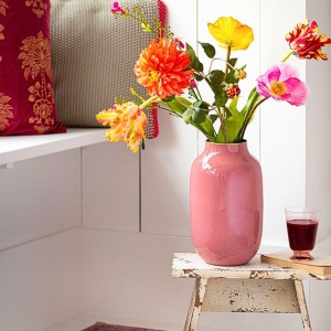 Vaza decorativă, din metal, Pip Studio, Pink, 30 cm, colecția La Majorelle