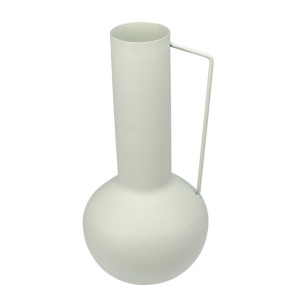 Vază decorativă, din zinc, culoarea alb, 17x17x34.5 cm