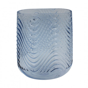 Vază decorativă sticlă albastru 21x17x13 cm - Img 3
