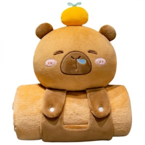 2-in-1 Set: Soft Capybara Blanket with Pillow, XL, 100x170 cm, eCarla, KOC20