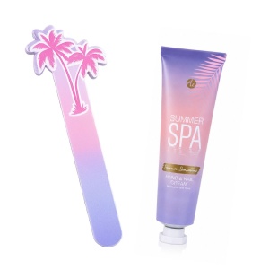 Set îngrijire mâini SUMMER SPA în ambalaj cadou roz, cremă pentru mâini și unghii 30 ml si pilă de unghii