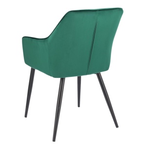 Scaun tapițat din catifea verde, APIS, cu picioare metalice – design modern, confortabil, brand Jumi
