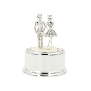 Cutiuță Muzicală AZAY – Cuplu Elegant cu Cristale, Design Romantic, Cutie Premium Inclusă