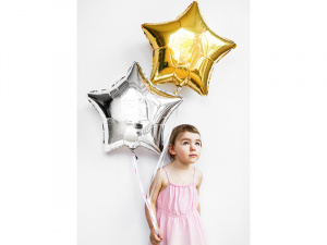 Balon party, model stea, culoarea argintiu, 48 cm
