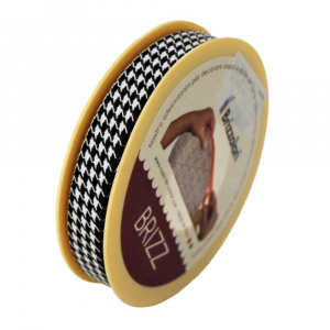 Bandă Adezivă Decorativă Brizz Zig Zag Alb-Negru, 25 m