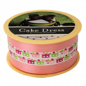 Bandă Decorativă Cake Dress, 45mm, Trenuleț Roz, 20 m