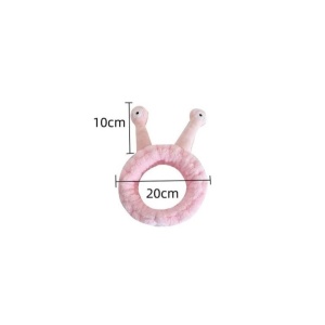 Bentiță cosmetică tip melc – plușată și moale, Ecarla, 20x5 cm, roz