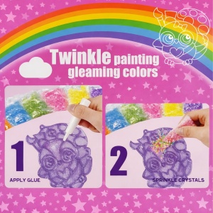 Breloc DIY Genie Pets – model Bufniță – pictură cu cristale colorate, Activitate creativă pentru copii 3+, Whimsy Workshop