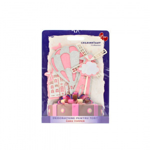 Cake Topper pentru tort cu model Wanderland roz