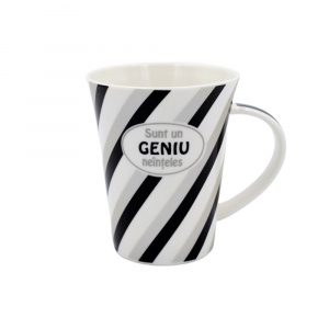 Cană din porțelan personalizată cu mesaj "Sunt un GENIU neînțeles"