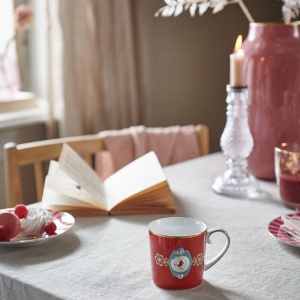 Cană porțelan, Pip Studio, Red, 150 ml, colecția Love Birds