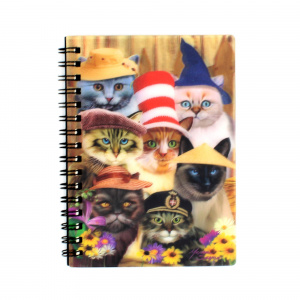Carnețel zoo, cu spirală, 3D, Cats In Hats - Img 2