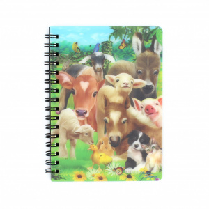 Carnețel zoo cu spirală 3D "LiveLife - Baby farm animals"