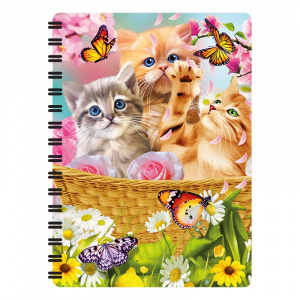 Carnețel zoo cu spirală 3D "LiveLife - Kitten fun time"
