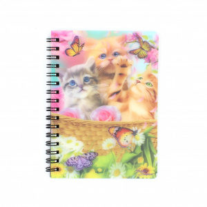 Carnețel zoo cu spirală 3D "LiveLife - Kitten fun time"