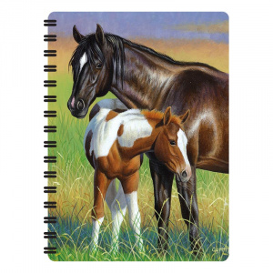 Carnețel zoo cu spirală 3D "LiveLife - Mare and foal"