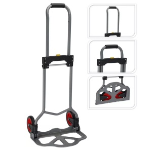 Cărucior pentru transport, pliabil, cu mâner telescopic, max. 60 kg, platformă rabatabilă