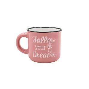 Ceașcă Espresso 80 ml, Ceramică, Nekupto – „Follow Your Dreams”