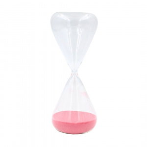 Clepsidră 20 minute cu nisip roz 20x8cm