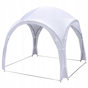 Cort de grădină alb – pavilion Jumi, 3,2 x 3,2 x 2,5 m, din poliester și oțel