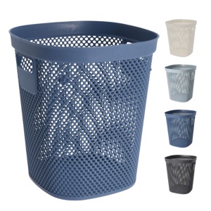Coș de gunoi 12.5L, din plastic reciclat, model perforat, albastru