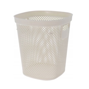 Coș de gunoi 12.5L, din plastic reciclat, model perforat, alb