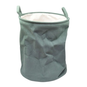 Coș de rufe pliabil, textil, rotund, 38x38x50 cm, culoare gri închis