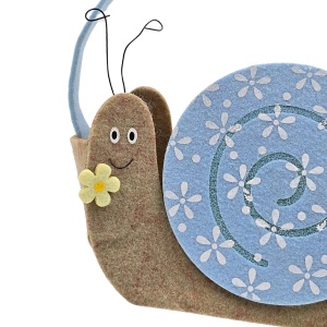 Coșuleț decorativ, pentru Paște, din fetru, model melc, 14 cm
