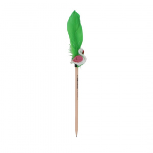 Creion figurina Flamingo pană verde 30 cm