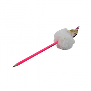 Creion figurină Unicorn crem puf alb 26cm - Img 2