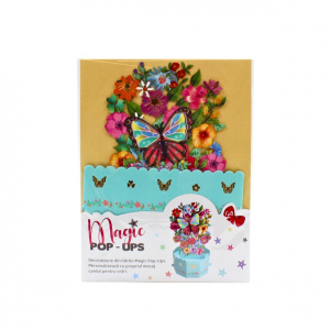 Decorațiune din hârtie Magic Pop-Ups Fluture cu flori - Img 4