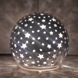 Decorațiune Edelman - Glob argintiu mare, cu leduri - Img 3