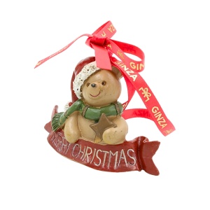 Decorațiune Regatul de Crăciun, Classic, model ursuleț Merry Christmas roșu