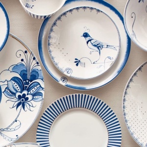 Farfurie din porțelan, Pip Studio, White, 18 cm, colecția Pip & The Blue Bird