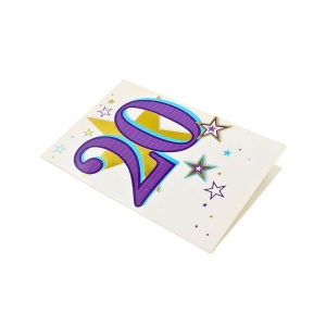 Felicitare aniversară cu plic inclus, vârsta 20 ani