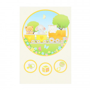 Felicitare Gold Baby Train
