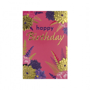 Felicitare Gold Pink Birthday