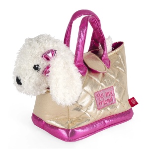 Geantă glamour cu pluș detașabil, pentru copii, Perletti, model Cățeluș Didi, 20 cm, colecția Perletti Toys 