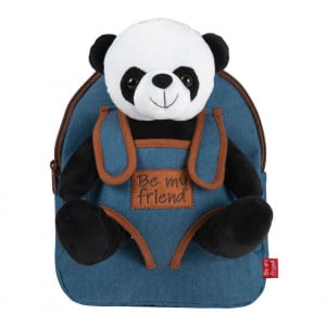 Ghiozdan grădiniță, Perletti, urs panda, pluș detașabil, 21cm - Img 2