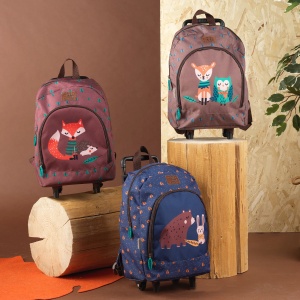 Ghiozdan troller, Perletti, model Bufniță & Vulpiță, 40 cm, colecția Cool Kids